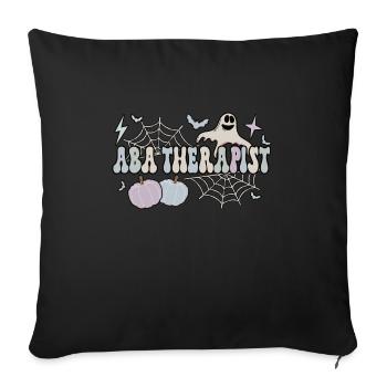 ABA Thérapeute Appliqué Comportement Analyste Halloween - Housse de coussin décorative 45 x 45 cm - noir - Devant