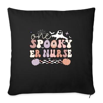 Infirmière de salle d’urgence Halloween ER Cadeaux d’infirmière - Housse de coussin décorative 45 x 45 cm - noir - Devant