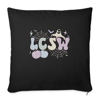 LCSW Licensed Clinical Social Worker Halloween - Sofa pillowcase 17,3'' x 17,3'' (45 x 45 cm) - black - Front