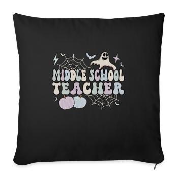 Middle School Teacher Halloween Teaching Gifts - Sofa pillowcase 17,3'' x 17,3'' (45 x 45 cm) - black - Front