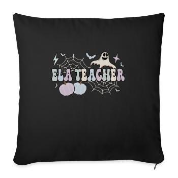 ELA Professeur Halloween Anglais Arts de la langue - Housse de coussin décorative 45 x 45 cm - noir - Devant