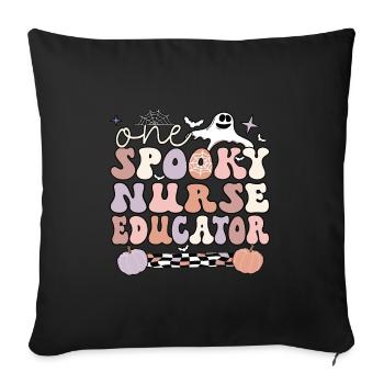Infirmière éducatrice Halloween RN Formation en soins infirmiers - Housse de coussin décorative 45 x 45 cm - noir - Devant