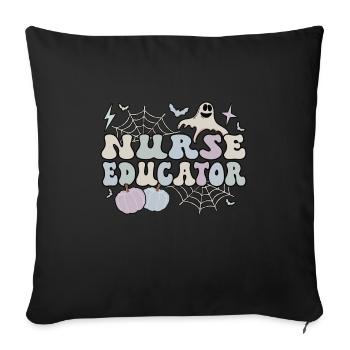 Infirmière éducatrice Halloween RN Formation en soins infirmiers - Housse de coussin décorative 45 x 45 cm - noir - Devant