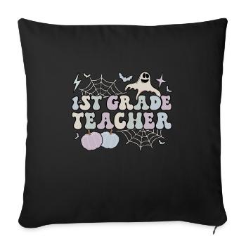 1st Grade Teacher Halloween 1st Team First Grade - Sofa pillowcase 17,3'' x 17,3'' (45 x 45 cm) - black - Front