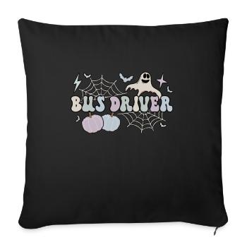 School Bus Driver Halloween School Bus Driving - Sofa pillowcase 17,3'' x 17,3'' (45 x 45 cm) - black - Front