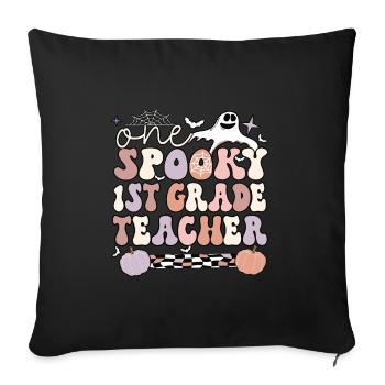 1st Grade Teacher Halloween 1st Team First Grade - Sofa pillowcase 17,3'' x 17,3'' (45 x 45 cm) - black - Front