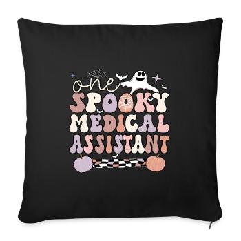 Assistant médical Halloween Med Assistant Cadeaux - Housse de coussin décorative 45 x 45 cm - noir - Devant