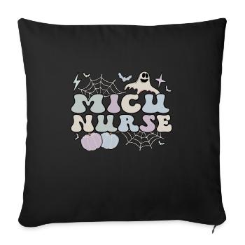 MICU Infirmière Unité de soins intensifs médicaux Halloween - Housse de coussin décorative 45 x 45 cm - noir - Devant
