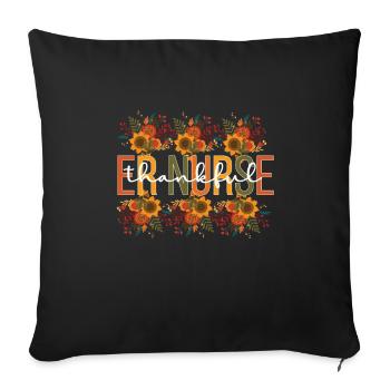 Infirmière de salle d’urgence Thanksgiving ER Cadeaux d’infirmière - Housse de coussin décorative 45 x 45 cm - noir - Devant