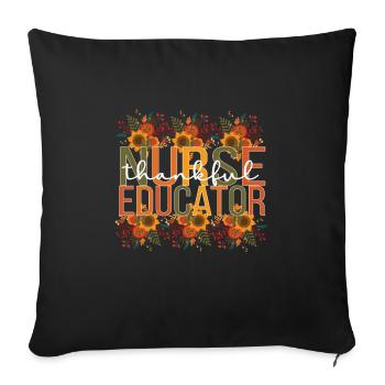 Infirmière éducatrice Thanksgiving RN Formation en soins infirmiers - Housse de coussin décorative 45 x 45 cm - noir - Devant