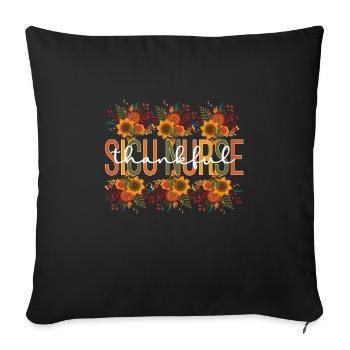 SICU Nurse Thanksgiving Surgical ICU Nursing - Sofa pillowcase 17,3'' x 17,3'' (45 x 45 cm) - black - Front