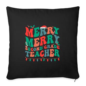 2nd Grade Teacher Christmas Second Grade Team Xmas - Sofa pillowcase 17,3'' x 17,3'' (45 x 45 cm) - black - Front