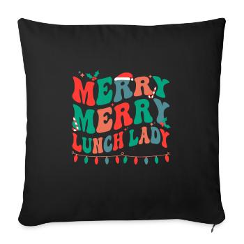 Lunch Lady Christmas School Cafeteria Lady Xmas - Sofa pillowcase 17,3'' x 17,3'' (45 x 45 cm) - black - Front