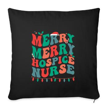 Hospice Nurse Christmas Hospice Nursing Xmas Gifts - Sofa pillowcase 17,3'' x 17,3'' (45 x 45 cm) - black - Front