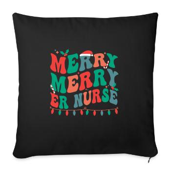 Infirmière de salle d’urgence Noël Infirmière d’urgence Cadeaux de Noël - Housse de coussin décorative 45 x 45 cm - noir - Devant