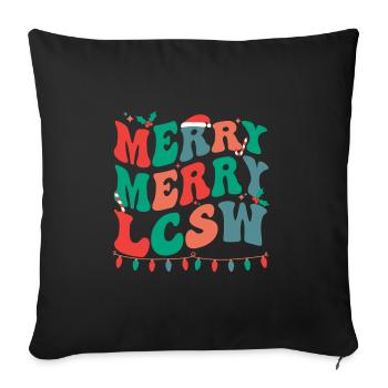 LCSW Christmas Licensed Clinical Social Worker - Sofa pillowcase 17,3'' x 17,3'' (45 x 45 cm) - black - Front