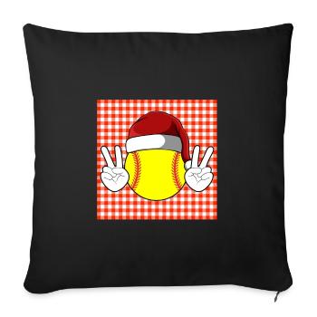 Softball Xmas Softball Player Christmas Gift - Sofakissenbezug 45 x 45 cm - Schwarz - Vorne
