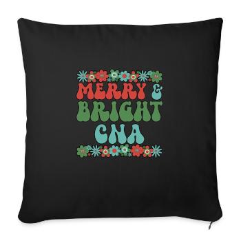 Infirmière auxiliaire certifiée Noël CNA Noël - Housse de coussin décorative 45 x 45 cm - noir - Devant