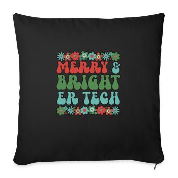 ER Tech Technicien salle d’urgence de Noël - Housse de coussin décorative 45 x 45 cm - noir - Devant