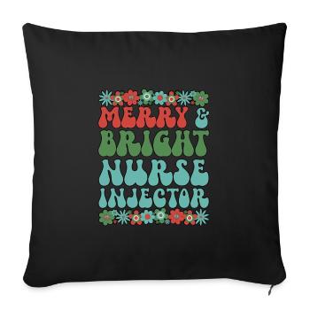 Nurse Injector Christmas Nurse Injectors Xmas Gift - Sofa pillowcase 17,3'' x 17,3'' (45 x 45 cm) - black - Front