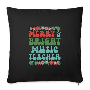 Music Teacher Christmas Music Teaching Xmas Gift - Sofa pillowcase 17,3'' x 17,3'' (45 x 45 cm) - black - Front
