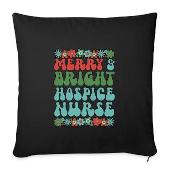 Hospice Nurse Christmas Hospice Nursing Xmas Gifts - Sofa pillowcase 17,3'' x 17,3'' (45 x 45 cm) - black - Front
