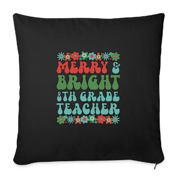 8th Grade Teacher Christmas Eighth Grade Crew Xmas - Sofa pillowcase 17,3'' x 17,3'' (45 x 45 cm) - black - Front