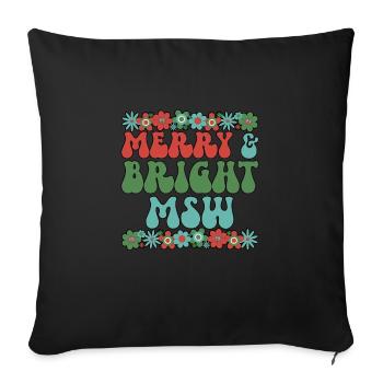 MSW Christmas Master Of Social Work Xmas Gifts - Sofa pillowcase 17,3'' x 17,3'' (45 x 45 cm) - black - Front