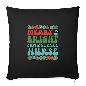 Critical Care Nurse Christmas Critical Care Xmas - Sofa pillowcase 17,3'' x 17,3'' (45 x 45 cm) - black - Front