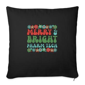 Technologue en pharmacie Noël Pharmacie Tech Noël - Housse de coussin décorative 45 x 45 cm - noir - Devant