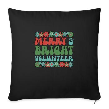 Volunteer Christmas Volunteering Xmas Gifts - Sofa pillowcase 17,3'' x 17,3'' (45 x 45 cm) - black - Front