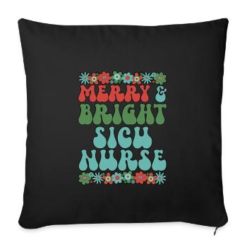 Infirmière de l’USSI Noël Soins infirmiers chirurgicaux Soins infirmiers de Noël - Housse de coussin décorative 45 x 45 cm - noir - Devant