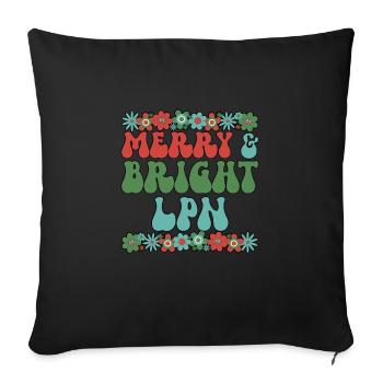 LPN Nurse Christmas Licensed Practical Nurse Xmas - Sofakissenbezug 45 x 45 cm - Schwarz - Vorne