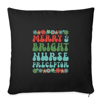 Infirmière précepteur Noël Précepteur infirmier Précepteur Noël - Housse de coussin décorative 45 x 45 cm - noir - Devant
