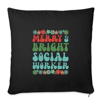 Social Worker Christmas Social Workers Xmas Gifts - Sofakissenbezug 45 x 45 cm - Schwarz - Vorne