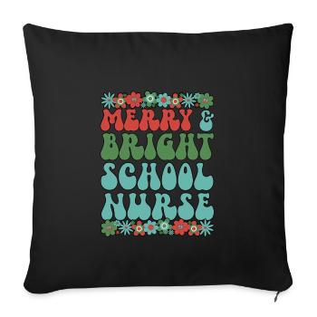School Nurse Christmas RN School Nursing Xmas Gift - Sofa pillowcase 17,3'' x 17,3'' (45 x 45 cm) - black - Front