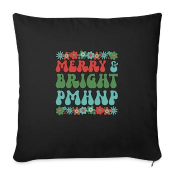 PMHNP Noël PMHNP Cadeaux de Noël PMNHP Squad - Housse de coussin décorative 45 x 45 cm - noir - Devant