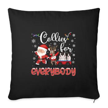 Border Collie Noël Border Collie Cadeaux de Noël - Housse de coussin décorative 45 x 45 cm - noir - Devant