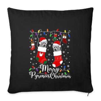 Great Pyrenees Weihnacht Goldener Hunde Geschenk - Sofakissenbezug 45 x 45 cm - Schwarz - Vorne