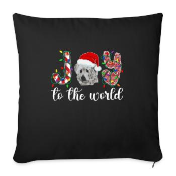 Great Pyrenees Weihnacht Goldener Hunde Geschenk - Sofakissenbezug 45 x 45 cm - Schwarz - Vorne