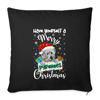 Great Pyrenees Weihnacht Goldener Hunde Geschenk - Sofakissenbezug 45 x 45 cm - Schwarz - Vorne
