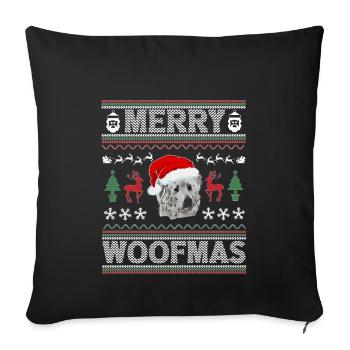 Great Pyrenees Weihnacht Goldener Hunde Geschenk - Sofakissenbezug 45 x 45 cm - Schwarz - Vorne