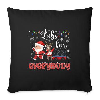 Cadeau de chien d’or de Noël Labrador - Housse de coussin décorative 45 x 45 cm - noir - Devant
