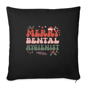 Dental Hygienist Christmas Dental Hygiene Xmas - Sofa pillowcase 17,3'' x 17,3'' (45 x 45 cm) - black - Front