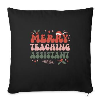 Assistante d’enseignement Aide-enseignante de Noël Noël - Housse de coussin décorative 45 x 45 cm - noir - Devant