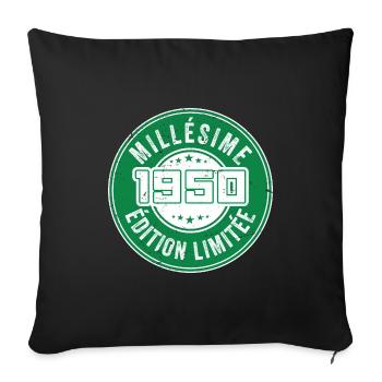 Millésime 1950 | édition limitée - Housse de coussin décorative 45 x 45 cm - noir - Devant