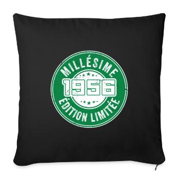 Millésime 1956 | édition limitée Anniversaire 1956 - Housse de coussin décorative 45 x 45 cm - noir - Devant