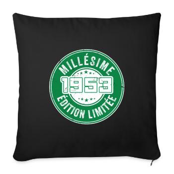 Millésime 1953 | édition limitée Anniversaire 1953 - Housse de coussin décorative 45 x 45 cm - noir - Devant
