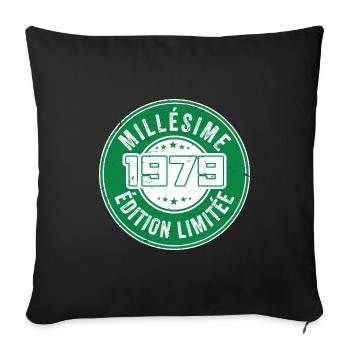 Millésime 1979 | édition limitée Anniversaire 1979 - Housse de coussin décorative 45 x 45 cm - noir - Devant