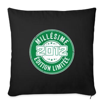 Millésime 2012 | édition limitée Anniversaire 2012 - Housse de coussin décorative 45 x 45 cm - noir - Devant
